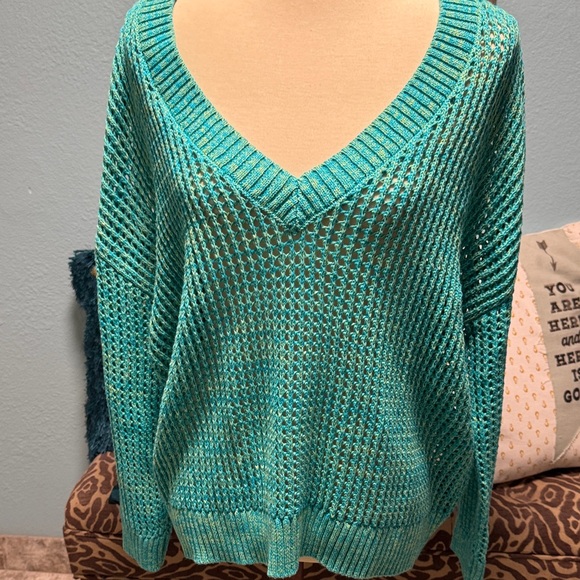 torrid Sweaters - Torrid Teal V-Neck Sweater